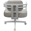 Pemberly Row White Swivel Caster Chair in Outlier Stucco Cream Fabric