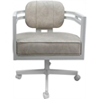 Pemberly Row White Swivel Caster Chair in Outlier Stucco Cream Fabric