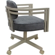 Pemberly Row Beige Swivel Dining Caster Chair in Outlier Charcoal Fabric