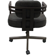 Pemberly Row Brown Swivel Dining Caster Chair in Northwest Elk Gray Fabric