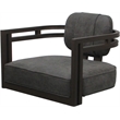 Pemberly Row Brown Swivel Dining Caster Chair in Northwest Elk Gray Fabric