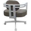 Pemberly Row White Swivel Dining Caster Chair in Plumley Cocoa Fabric