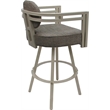 Pemberly Row Beige Swivel Counter Stool 26