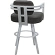 Pemberly Row White Swivel Bar Stool 30
