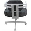 Pemberly Row White Swivel Dining Caster Chair in Outlier Charcoal Fabric