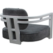 Pemberly Row White Swivel Dining Caster Chair in Outlier Charcoal Fabric