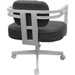 Pemberly Row White Swivel Dining Caster Chair in Northwest Elk Gray Fabric