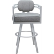 Pemberly Row White Swivel Counter Stool 26