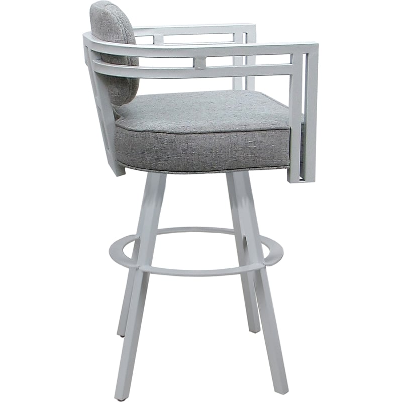 Pemberly Row White Swivel Counter Stool 26