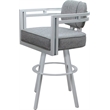 Pemberly Row White Swivel Counter Stool 26