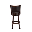 Pemberly Row Faux Leather Swivel Wood Bar Stool in Espresso Finish