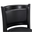 Pemberly Row Faux Leather Swivel Wood Bar Stool in Ebony Finish
