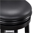 Pemberly Row Faux Leather Swivel Wood Bar Stool in Ebony Finish