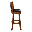 Pemberly Row Swivel Extra Tall Wood Bar Stool in Emberwood Finish