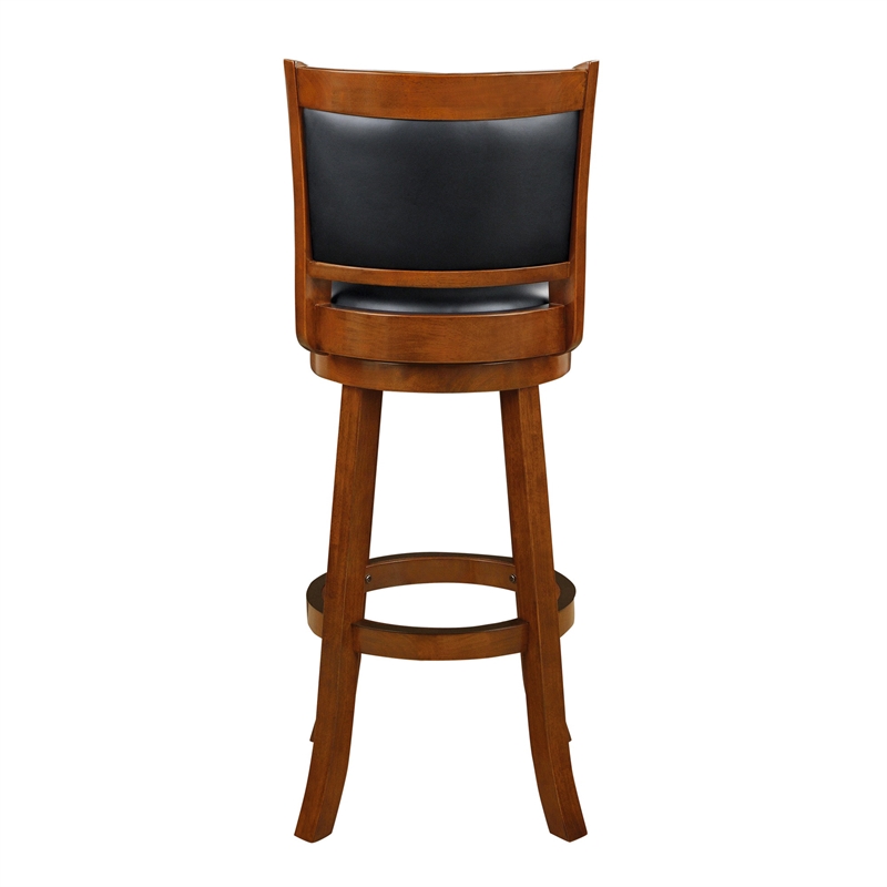 Pemberly Row Swivel Extra Tall Wood Bar Stool in Emberwood Finish