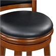 Pemberly Row Swivel Extra Tall Wood Bar Stool in Emberwood Finish
