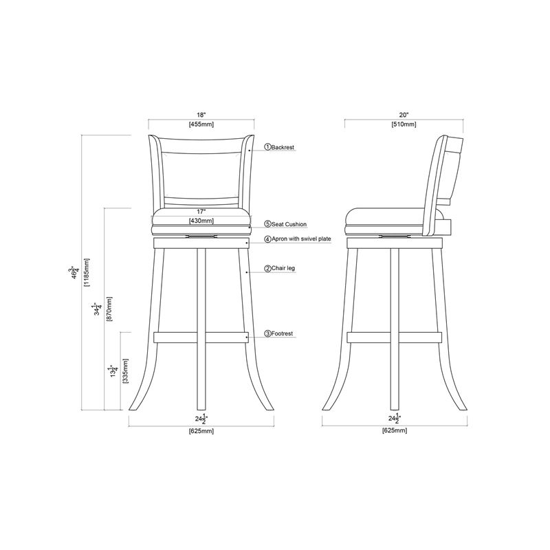 Pemberly Row Swivel Extra Tall Wood Bar Stool in Emberwood Finish