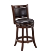 Pemberly Row Swivel Counter Stool in Cappuccino/Dark Brown Faux Leather