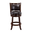 Pemberly Row Swivel Counter Stool in Cappuccino/Dark Brown Faux Leather