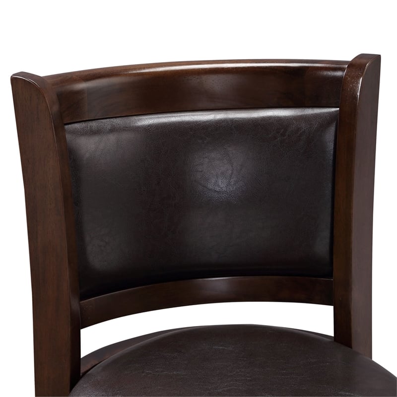 Pemberly Row Swivel Counter Stool in Cappuccino/Dark Brown Faux Leather