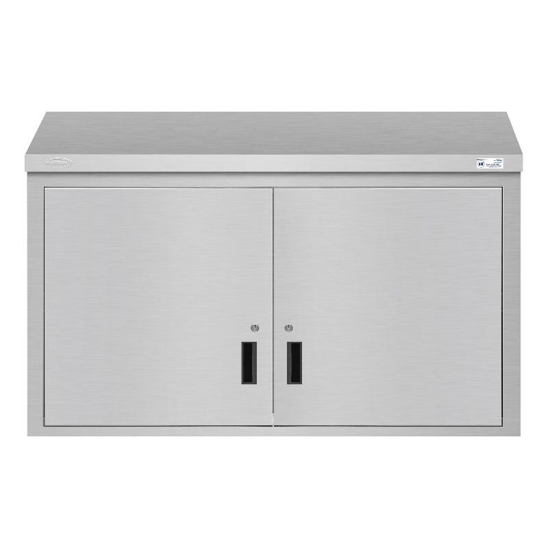 Pemberly Row 48 in. Wall Cabinet with 2 Shelves in Stainless-Steel