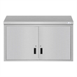 Pemberly Row 48 in. Wall Cabinet with 2 Shelves in Stainless-Steel