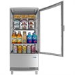 Pemberly Row 3 cu. ft. LED Countertop Refrigerator Display Case in Silver