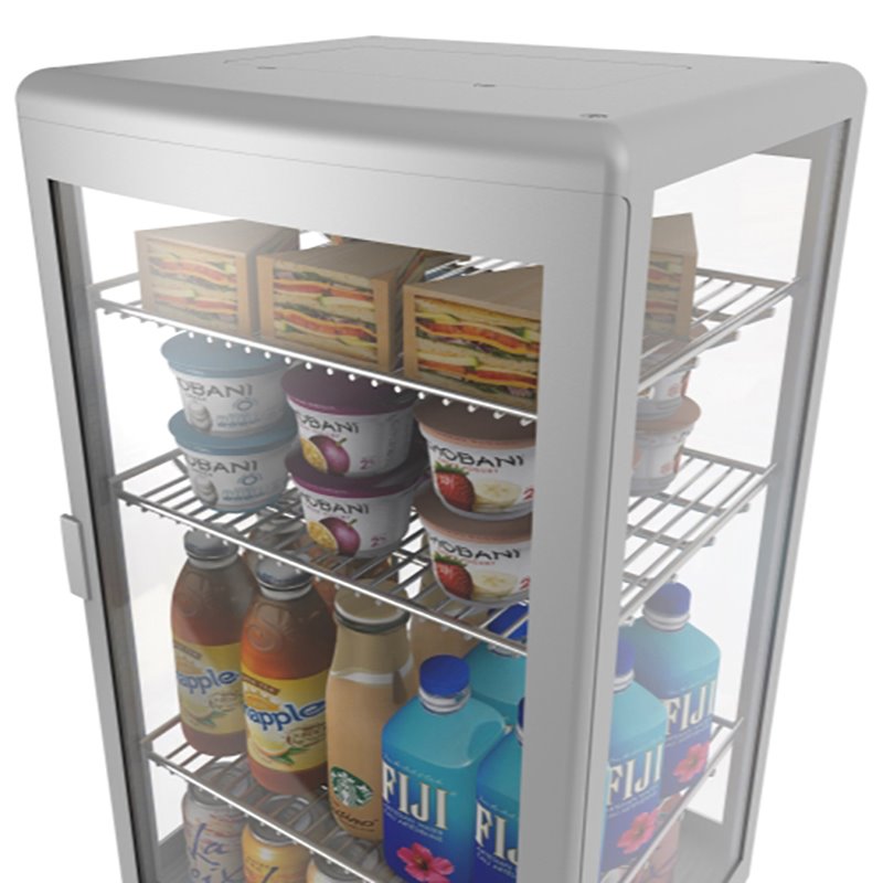 Pemberly Row 3 cu. ft. LED Countertop Refrigerator Display Case in Silver