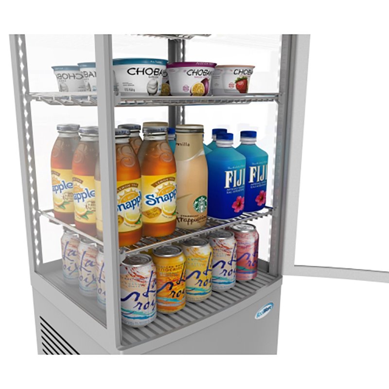Pemberly Row 3 cu. ft. LED Countertop Refrigerator Display Case in Silver