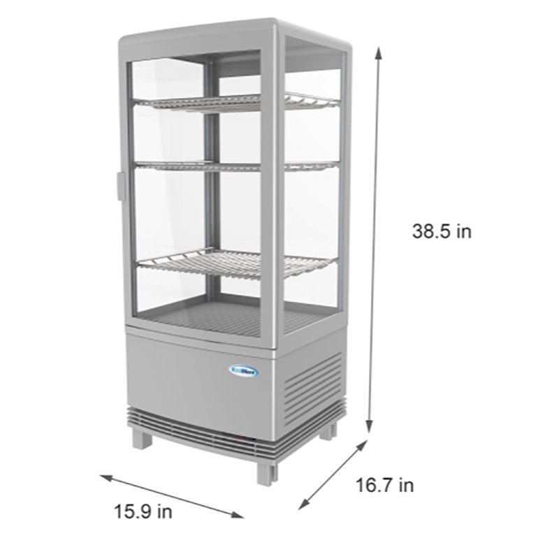 Pemberly Row 3 cu. ft. LED Countertop Refrigerator Display Case in Silver