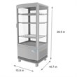 Pemberly Row 3 cu. ft. LED Countertop Refrigerator Display Case in Silver
