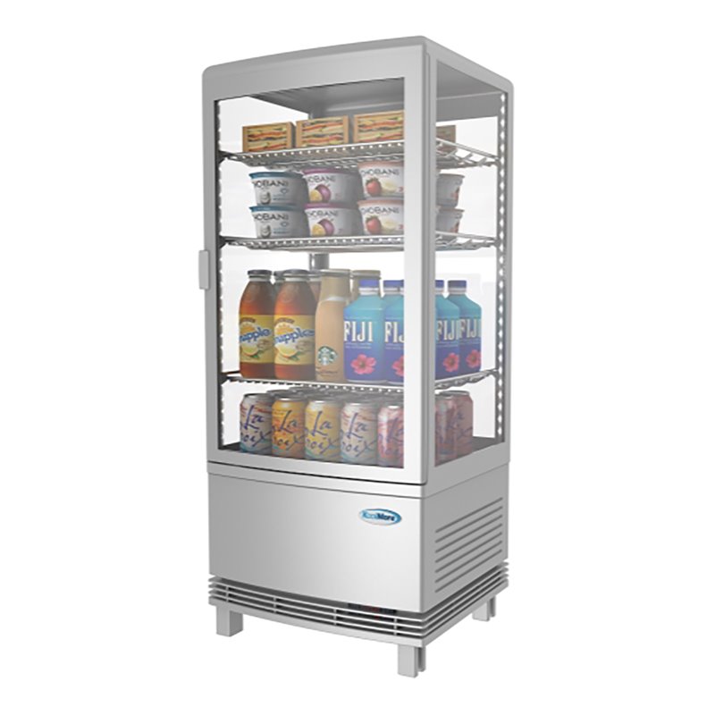 Pemberly Row 3 cu. ft. LED Countertop Refrigerator Display Case in Silver