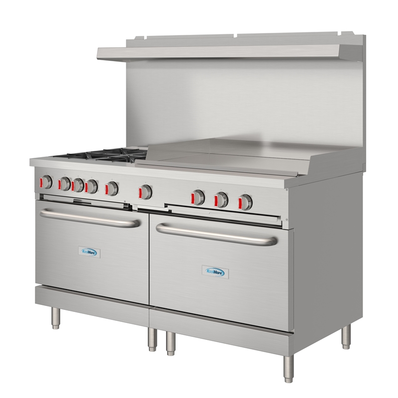 Pemberly Row 60 in. Gas Range with 36 in. Griddle in Stainless-Steel