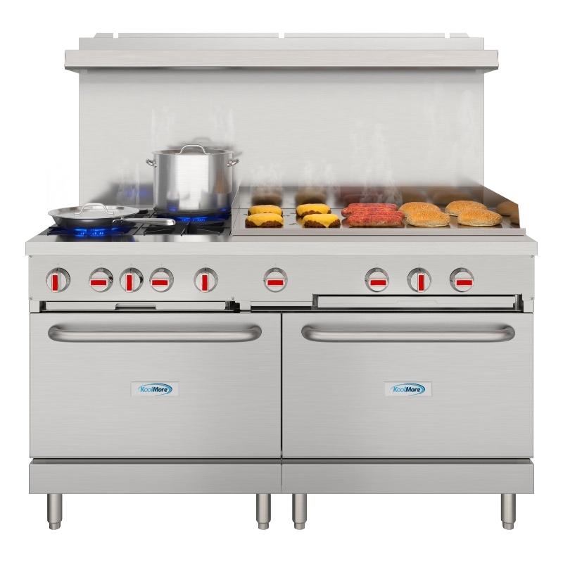 Pemberly Row 60 in. Gas Range with 36 in. Griddle in Stainless-Steel