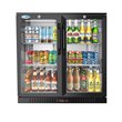 Pemberly Row 2-Door Metal Back Bar Cooler Refrigerator in Black