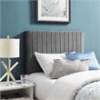 Pemberly Row Velvet Upholstered Twin Headboard in Gray Fabric