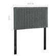 Pemberly Row Velvet Upholstered Twin Headboard in Gray Fabric