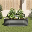 Pemberly Row Galvanized Steel Raised Garden Bed in Gray 63 in Long