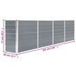 Pemberly Row Large Galvanized Steel Raised Garden Bed in Gray