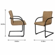 Pemberly Row Faux Leather Dining Chairs in Tan with Black Frame (Set of 2)