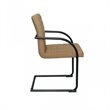 Pemberly Row Faux Leather Dining Chairs in Tan with Black Frame (Set of 2)