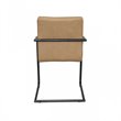 Pemberly Row Faux Leather Dining Chairs in Tan with Black Frame (Set of 2)