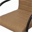 Pemberly Row Faux Leather Dining Chairs in Tan with Black Frame (Set of 2)
