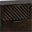 Pemberly Row 5-Drawer Solid Acacia Wood Chest in Dark Brown Finish