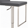 Pemberly Row Modern Adjustable Faux Leather Bar Stool in Gray 27