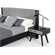 Pemberly Row Contemporary Veneer Wood 1-Drawer Nightstand in Gray/Black