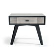 Pemberly Row Contemporary Veneer Wood 1-Drawer Nightstand in Gray/Black