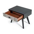 Pemberly Row Contemporary Veneer Wood 1-Drawer Nightstand in Gray/Black