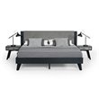 Pemberly Row Contemporary Veneer Wood 1-Drawer Nightstand in Gray/Black