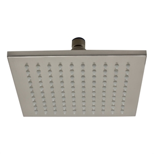 Pemberly Row 8&quot Square Multi-Color LED Rain Shower Head in Brushed Nickel